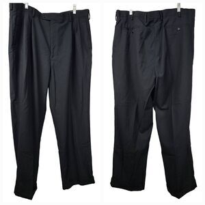 Louis Raphael Tailored 40x29 Pleated Front Men’s Luxury Twill Black Dress Pants